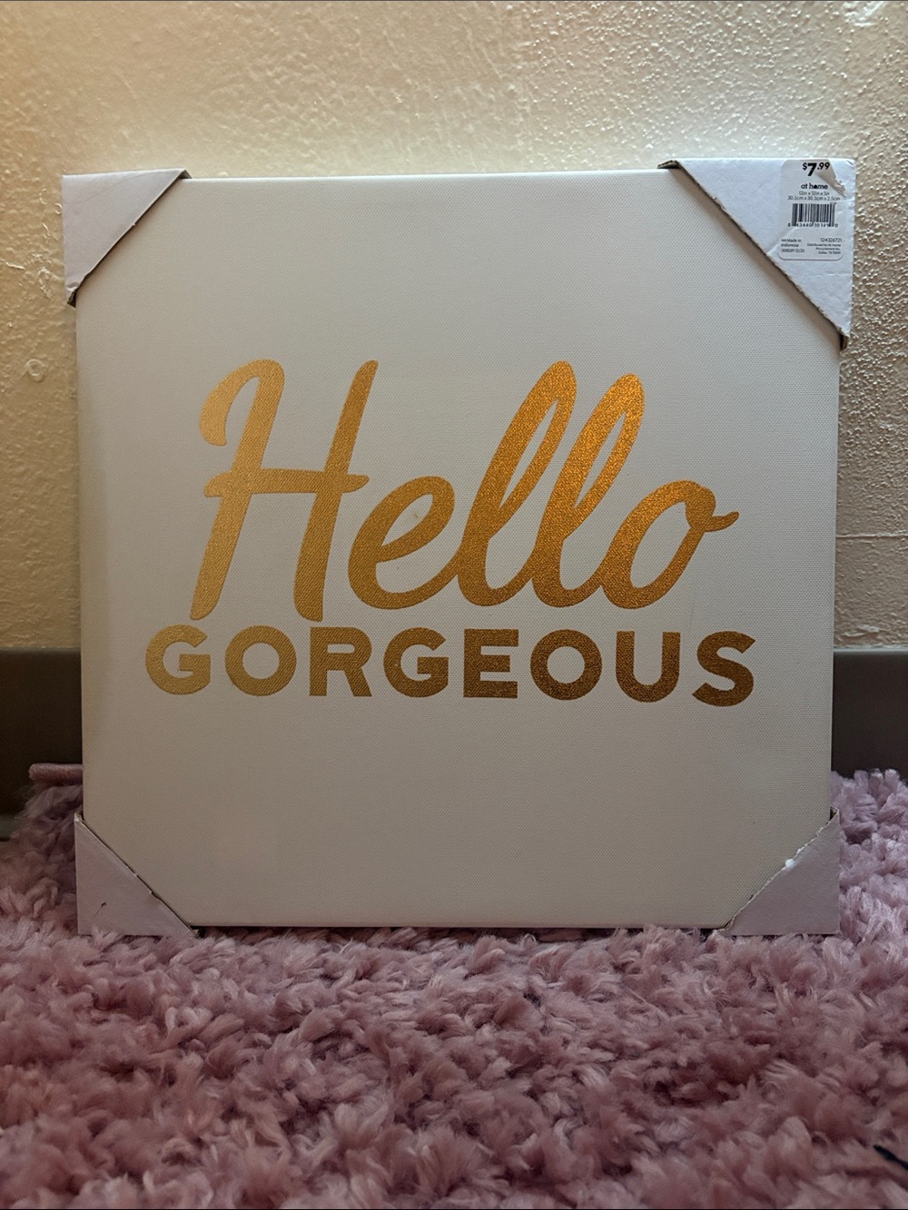 Hello Gorgeous Gold Wall Art Canvas - Elegant Home Accent